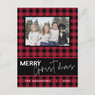 Landelijke Kerst Plaid Foto Briefkaart