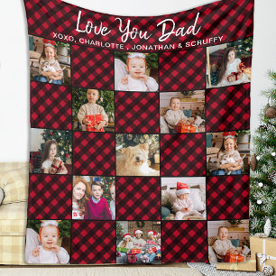 Landelijke kerstfoto, aangepast rood geplakt met f fleece deken