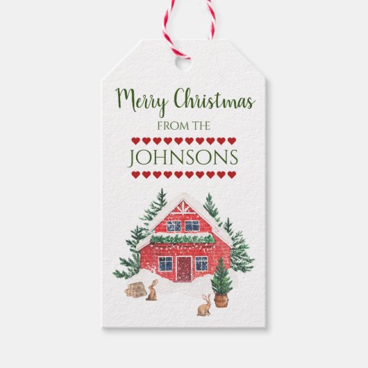 Landelijke kersthandtekening cadeaulabel (Voorkant)