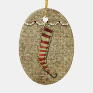 landelijke kerstsok ornament