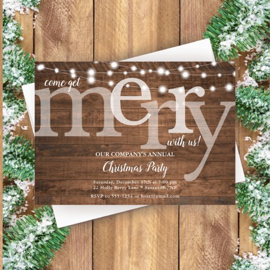 Landelijke kerstverlichting Zakelijk kerstfeest Aankondiging