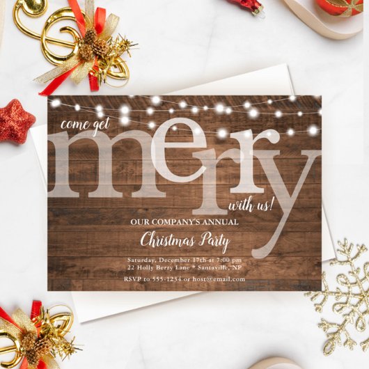 Landelijke kerstverlichting Zakelijk kerstfeest Aankondiging