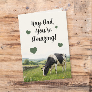 Landelijke Koe Boerderij Papa Verrassende Vaderdag Kaart