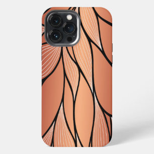 Landelijke koperen bronzen bladpatroon iPhone 13 pro max hoesje