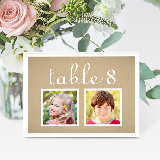Landelijke Kraft Kindertijd Foto Tafel Nummerkaart Kaart