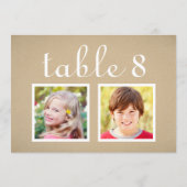 Landelijke Kraft Kindertijd Foto Tafel Nummerkaart Kaart (Achterkant)