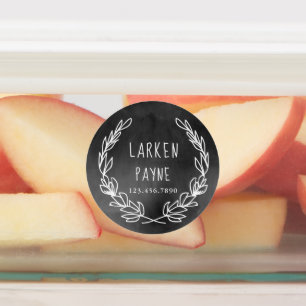 Landelijke krans schoolbord kindernaam waterdicht labels