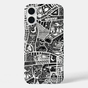 Landelijke kust wonen zwart iPhone 16 plus hoesje