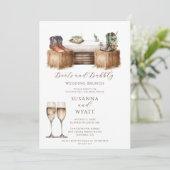 Landelijke Land Boots En Bruisende Trouw Brunch Kaart (Staand voorkant)