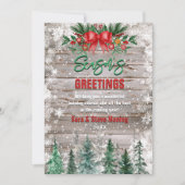 Landelijke land rode strik Kerstmis Feestdagenkaart (Voorkant)