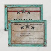 Landelijke landkaart perkament papier RSVP kaart (Voorkant / Achterkant)