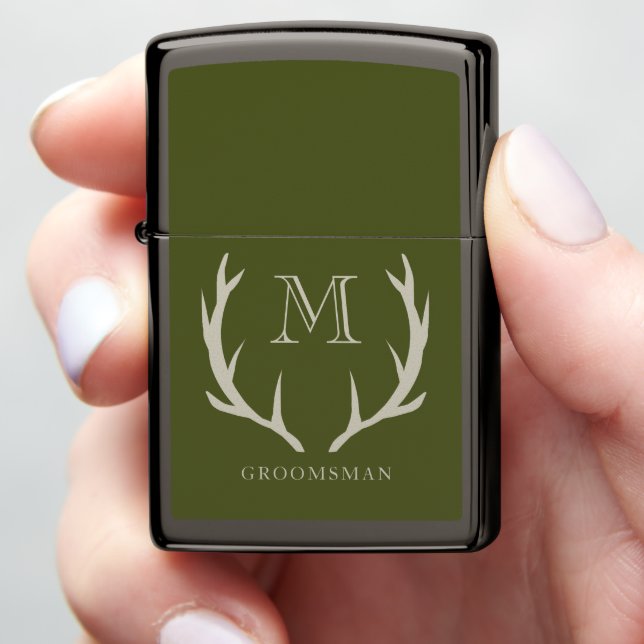 Landelijke legergroene gewei aangepaste bruidsjonk (In Hand)