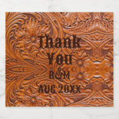 Landelijke leren western country cowboy bruiloft bier etiket (Enkel label)