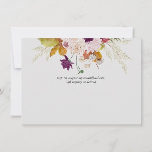 Landelijke Maroon Ginger Blush Bruiloft (Achterkant)