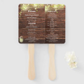 Landelijke Mason Jar Lichten Trouwprogramma Handwaaier (Voorkant en achterkant)