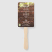 Landelijke Mason Jar Lichten Trouwprogramma Handwaaier (Achterkant)