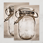 Landelijke Mason Jar Uitnodiging Lege Sjabloon (Voorkant / Achterkant)