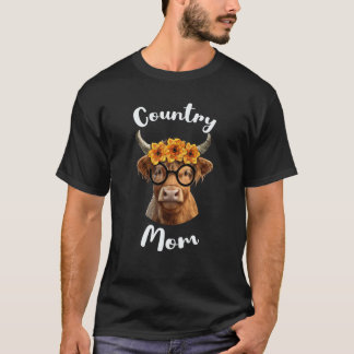 Landelijke moeder voor boerderijmoeder of koemoede t-shirt