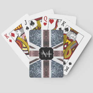 Landelijke monogram van de Britse vlag rood blauw  Pokerkaarten