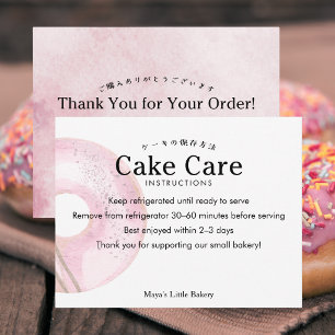 Landelijke Mopige Roze Donut Cake Verzorgingsinstr Bedankkaart