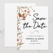 Landelijke Natuurlijke Botanische Elegantie Save The Date (Voorkant / Achterkant)