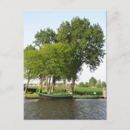Landelijke Nederlandse Scene Rowboot in Canal Brie Briefkaart