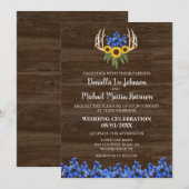 Landelijke Oostenrijkse Floral Antlers Weddenschap Kaart (Voorkant / Achterkant)