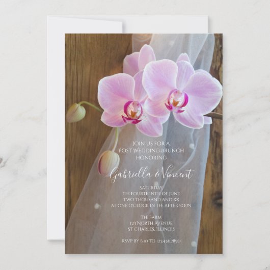 Landelijke Orchideeën Boerderij Bruiloft Brunch na Kaart (Voorkant)