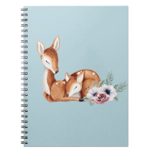 Landelijke Oude Herten Bos Bloemen Baby Shower Notitieboek