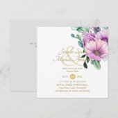 Landelijke paarse bloemen Nuestra Boda uitnodiging (Voorkant / Achterkant)