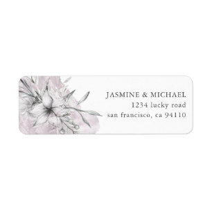 landelijke pastel botanische retouradreslabel etiket