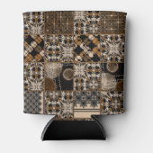 Landelijke patchwork patroon blikjeskoeler (Voorkant)
