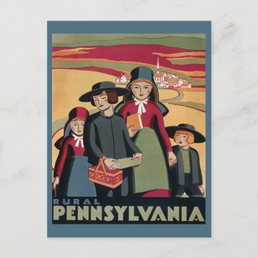 landelijke Pennsylvania Nederlandse Amish Travel Briefkaart (Voorkant)