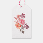 Landelijke Pioenrozen Elegante Script Bruidsdouche Cadeaulabel (Achterkant)