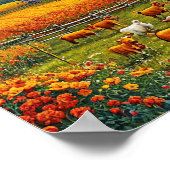Landelijke platteland natuur Mooie boerderij dorp Poster (Hoek)