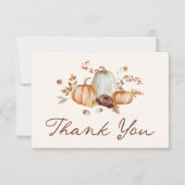 Landelijke pompoen bloem bruidsdouche bedankkaart (Voorkant)