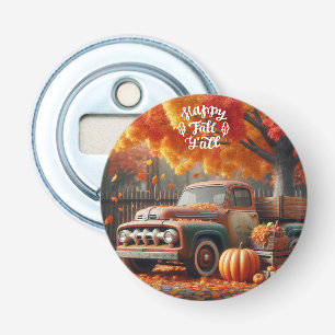 Landelijke/retro herfst boerenwagen button flesopener