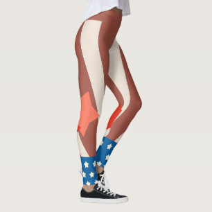 Landelijke rode en blauwe patriottische steraccent leggings