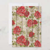 Landelijke rode rozen baby shower uitnodiging kant (Achterkant)