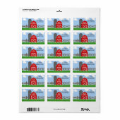 Landelijke rode schuur etiket (Full Sheet)
