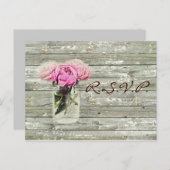 landelijke roos in weckpot trouw rsvp uitnodiging briefkaart (Voorkant / Achterkant)