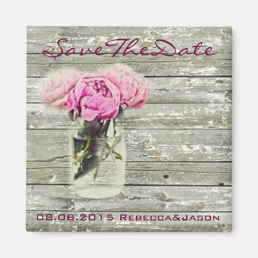 landelijke roos metson jar trouw save the date magneet (Voorkant)