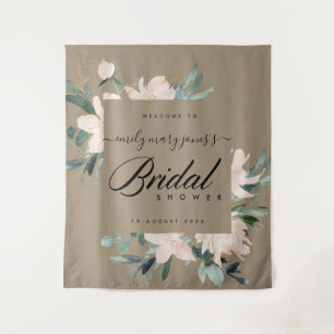 LANDELIJKE ROZE BLOEMEN KRAFT BRUIDSSUUTJE WELKOM WANDKLEED