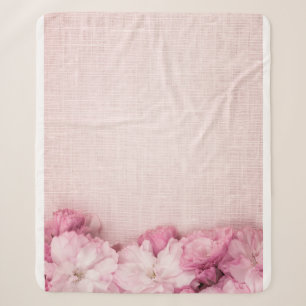 Landelijke roze bloemige trouw fleece deken voor t