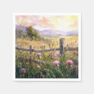 Landelijke Roze Distels Servet