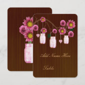 Landelijke roze metseljars tafelplaatskaart kaart (Voorkant / Achterkant)