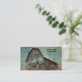 Landelijke Rustieke Blauwgroen Schuur Textuur Visitekaartje (Staand voorkant)