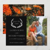 Landelijke Rustieke Camouflage Foto Save the Date (Voorkant / Achterkant)