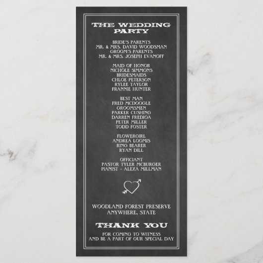 Landelijke Rustieke Chalkboard Schuur Trouwprogram Programma (Achterkant)