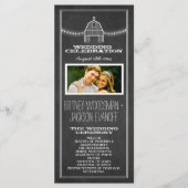 Landelijke Rustieke Chalkboard Schuur Trouwprogram Programma (Voorkant)